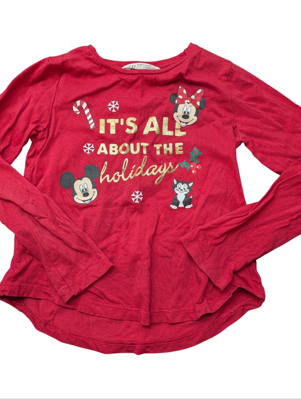 🌞4/20$ Girls' Red 'It's All About the Holidays' Long-Sleeve Top
